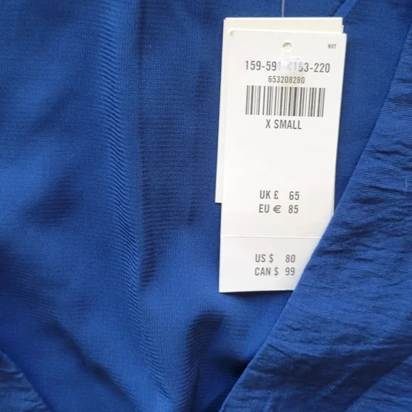 Abercrombie & Fitch blue long Sleeve baby doll ruffle mini dress size XS NWT - Picture 10 of 10